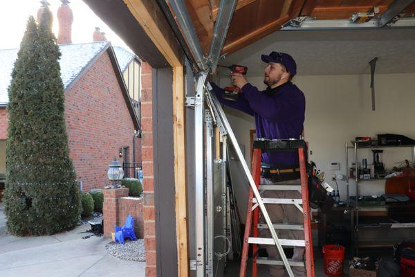 Garage door bracket repair and installation