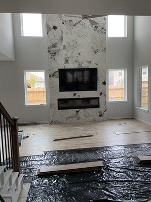 22ft fireplace done by duke luxury design