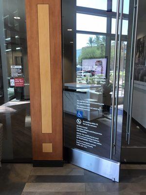 Front door in lobby