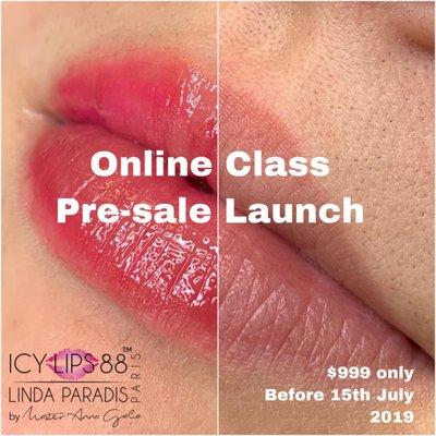 Icy Lips-a new method of Lip Pigmentation that is non invasive-Simply put the needle does not puncture the skin. There is NO bleeding