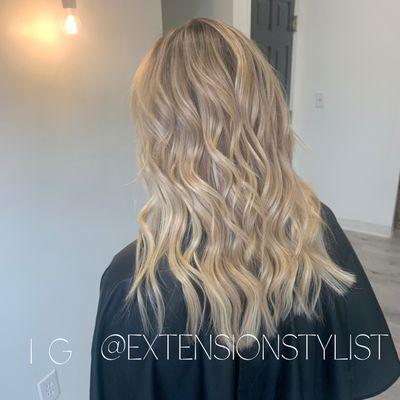 16 inch blonde hand tied extensions