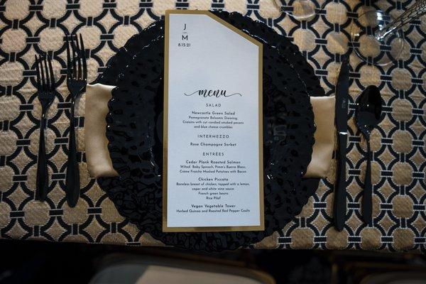 Black/Gold Place Setting