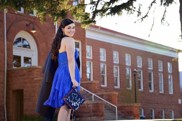 Northern Arizona University graduation portrait. Flagstaff, Arizona