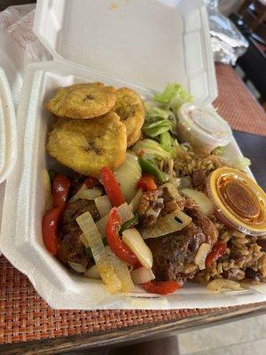 Fried Chicken with Rice & Plantain