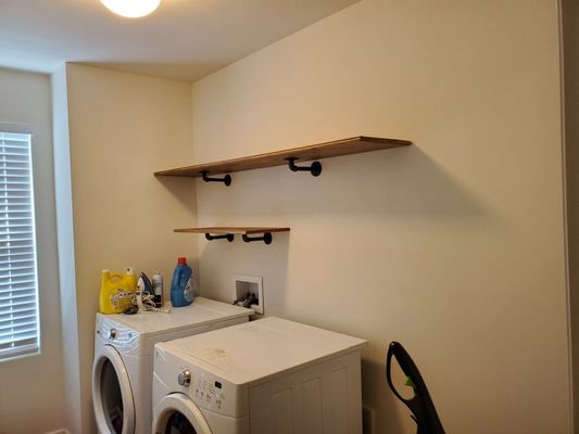 Laundry room shelving