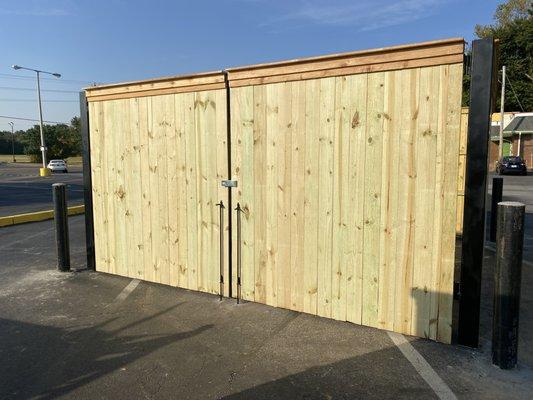 Cap and Trim 8ft tall Dumpster Enclosure