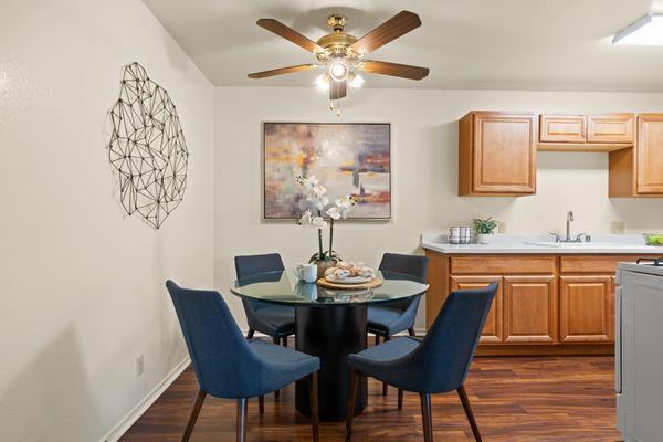 Dining area in our 1-bedroom apartment