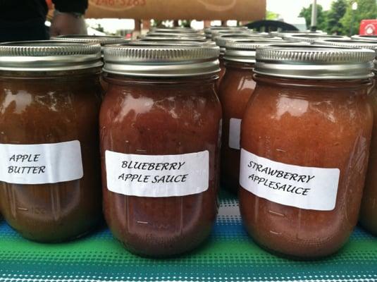 Homemade butters and apple sauce - no sugar!