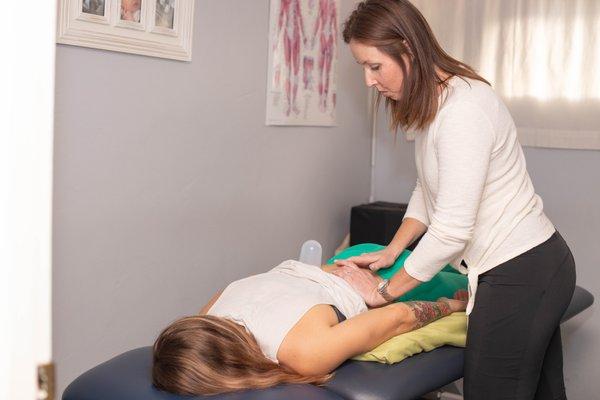 We use massage, cupping, and other myofascial release techniques as part of therapy.