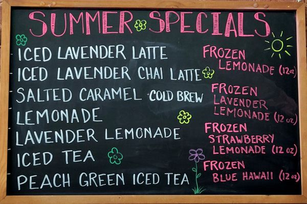 Summer Specials Drink Menu (07/12/23). @FrothOnFranklin #JerseyCity #NewJersey #CoffeeShop