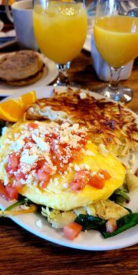 Spinach, Tomato & Feta Cheese Omelette