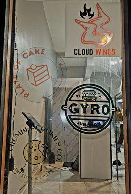 Multi - Menu Take Out Restaurant: Plate of Cake. Cloud Wings. Gyro Junction. Crumbl Cookie Co.