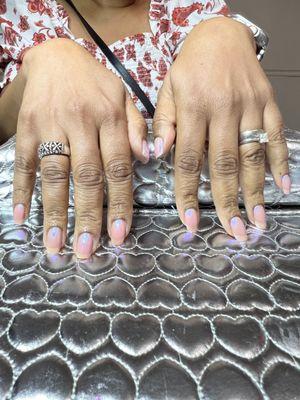 Gel Manicure with chrome powder