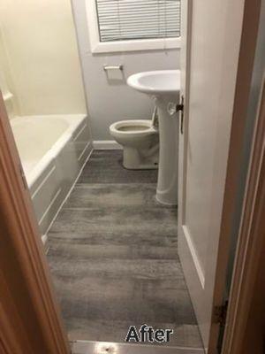 Bathroom paint and flooring