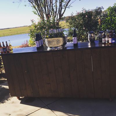 Outside wedding bar example setup