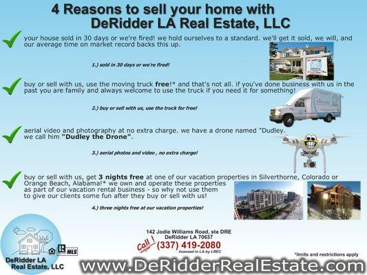 Reasons why to List your home for sale with DeRidder LA Real Estate, LLC