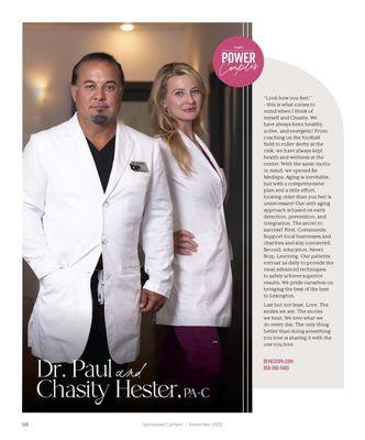 Dr. Hester and Chasity featured in the December TOPS Magazine "Power Couples" issue.