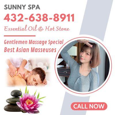 Sunny Spa, 2814 w Wall St, Midland, TX 79701 
 Call us at 432-638-8911