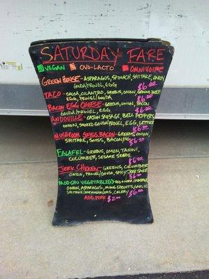 Menu 3-17 at Farmers market