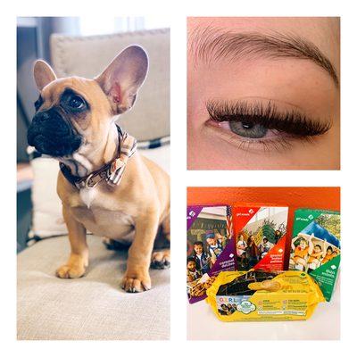 Spencer, Girl Scout cookies, and lashes