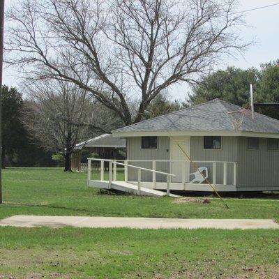 Rustic but well kept cabins also have air-conditioning.