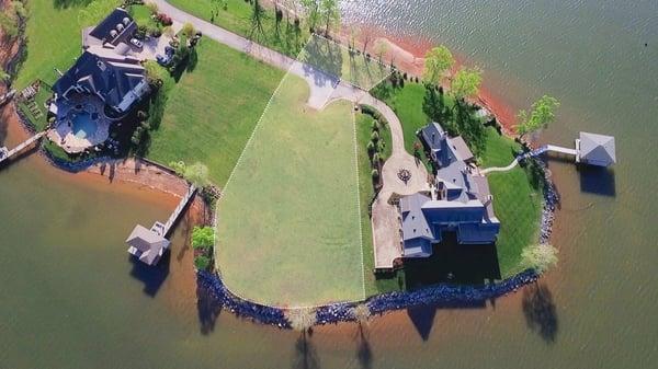 Aerial photo with property lines at Viking Way, Lenior City.