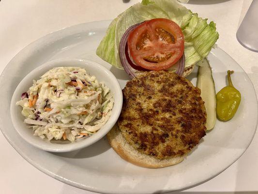 The Veggie Burger with a side of Slaw