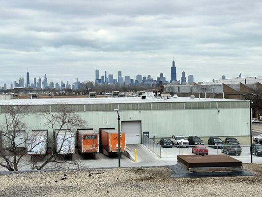 Working on a commercial flat roof enjoying the view