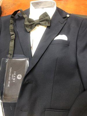 Navy suit with Black Bowtie