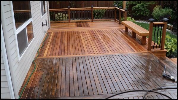 Cedar deck cleaning