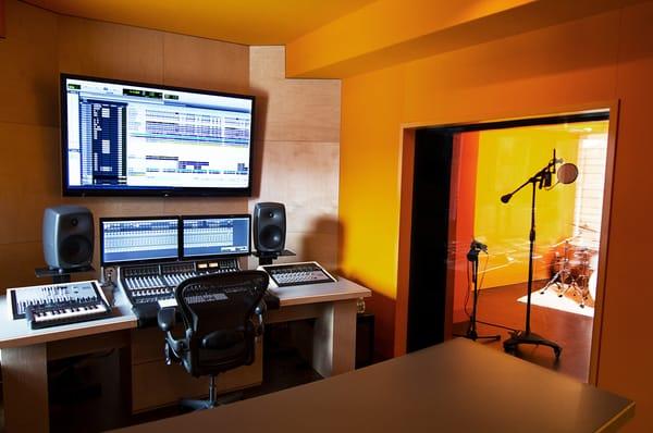 Studio A has a live-room large enough for a full band.