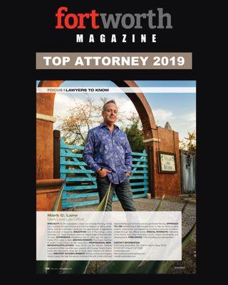 Fort Worth Magazine Top Attorney 2019