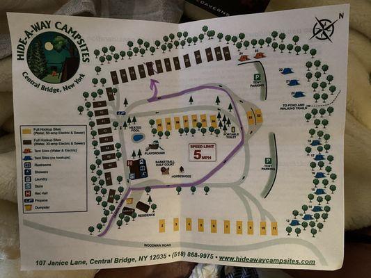 Map of campsite