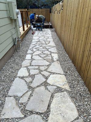 Limestone walkway