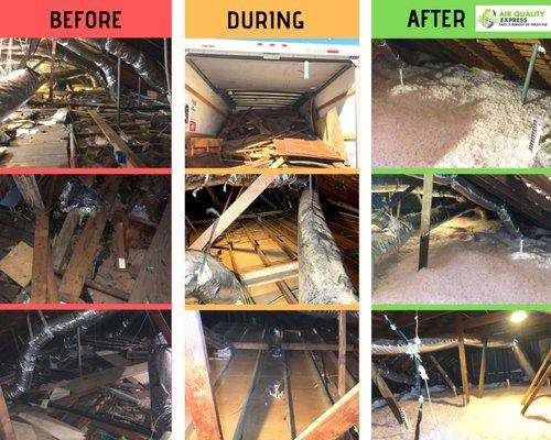 Attic cleaning and Insulation