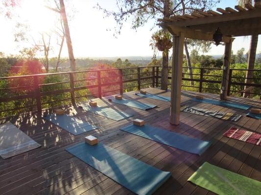 Pilates group classes with a view