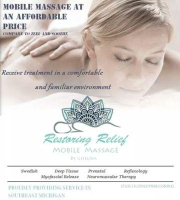 Restoring Relief Mobile Massage By Chelsea