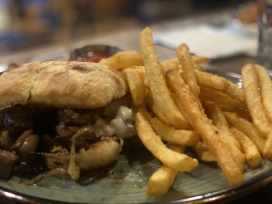 Steak and cheese on ciabatta