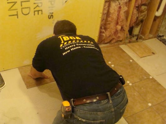 Tiling Bathroom renovation floor