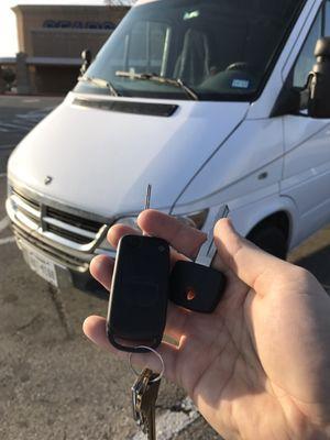 We make Mercedes and Dodge Sprinter keys.  Cut and programmed while you wait at The Keyless Shop in Hagerstown.