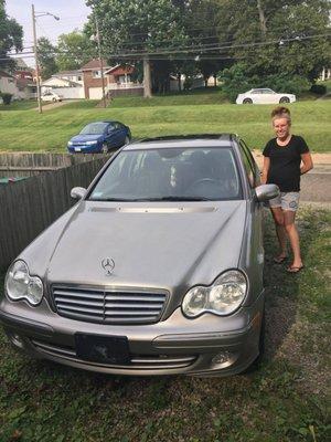 Chelsea Best with her new 2006 mercedes