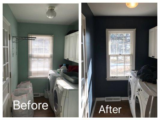 Laundry room before and after