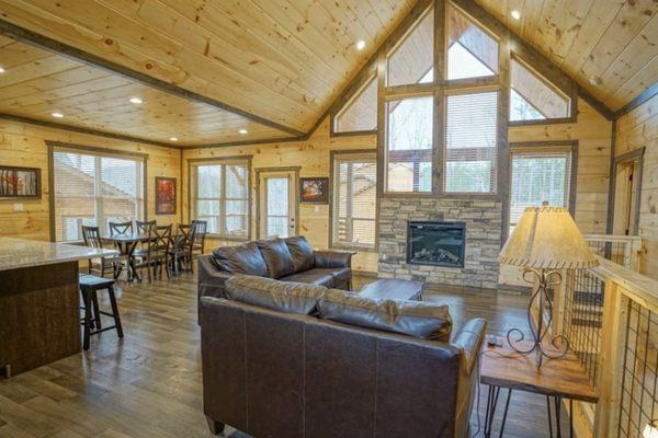 Living room with fireplace