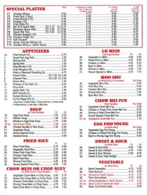 Menu page 3 of 4