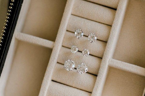 Our diamond stud collection is matched precisely for color, clarity and size by our team of certified professionals.