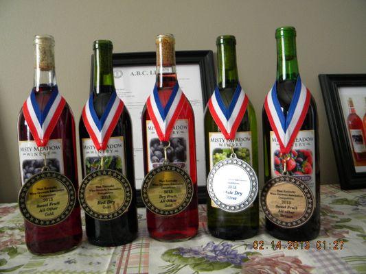 Winning Wines....This proves it. We do fruit wines and grape wines. All from fresh fruit. All hand crafted. Award winning and outstanding.