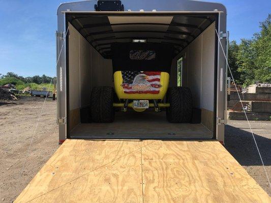 Customer making sure his new trailer is the right fit!