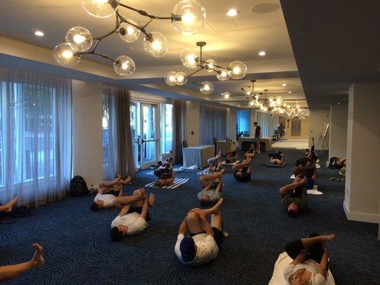 Myofascial stretching at the Soma Golf conference in Fort Lauderdale, Florida.