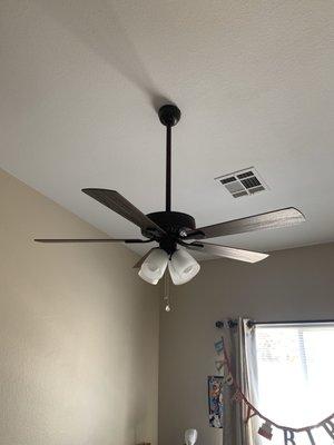 Bedroom ceiling fan