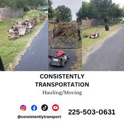 Before and After debris removal.